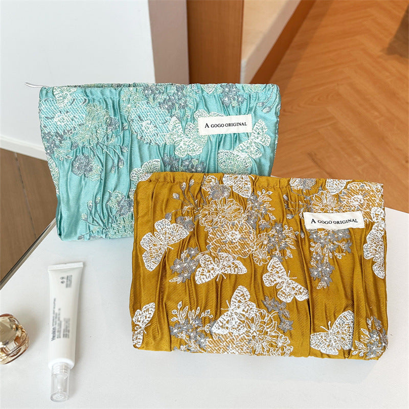 Large Capacity Portable Liner Skin Care Buggy Figured Cloth Certificate Bags