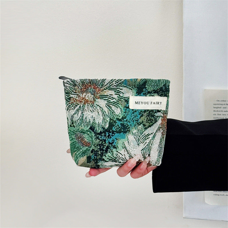 Oil Painting Style Flower Simple Portable Mobile Walking Clutch Good-looking Bags