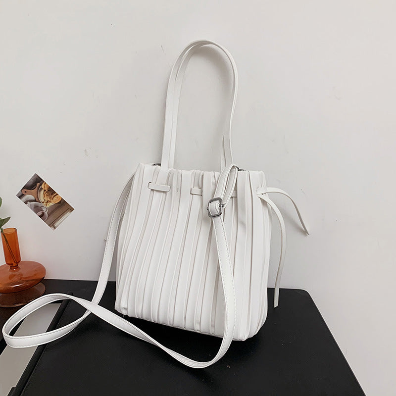 Korean Style Personalized Pleated Minority Design Bucket Bags