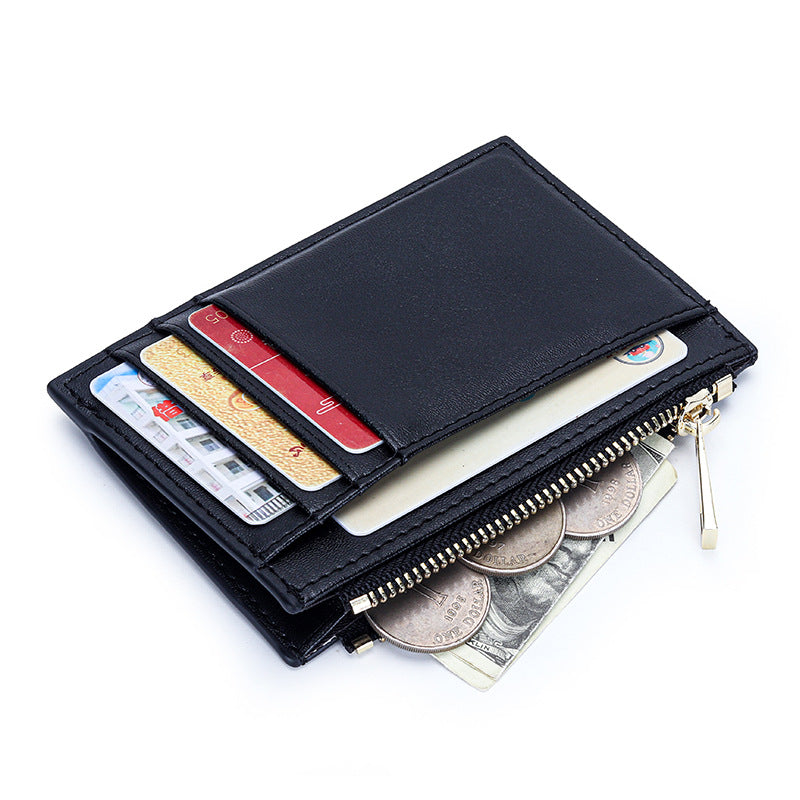 Women's Sheepskin Woven Exquisite Zipper Multifunctional Coin Purses