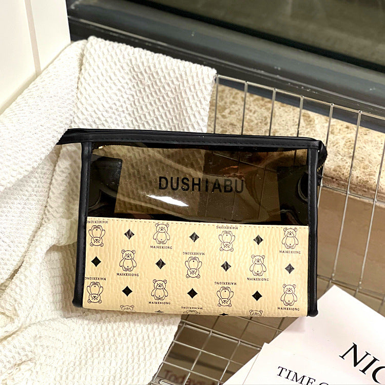 Women's Fashion Cute Translucent Bear Large Capacity Handbags