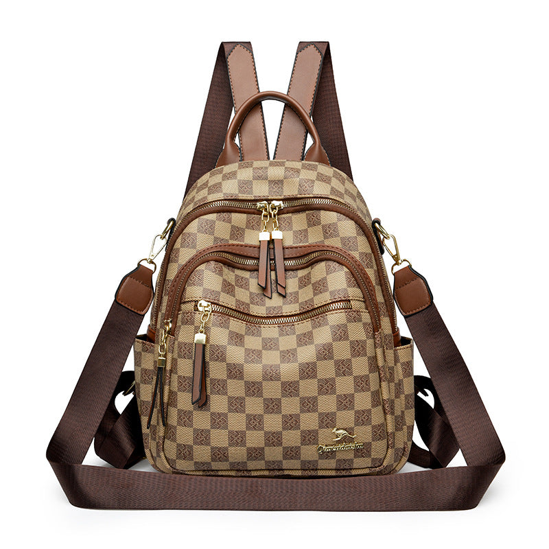 Women's Millennium Kangaroo Chessboard Plaid Texture Women's Shoulder Bag