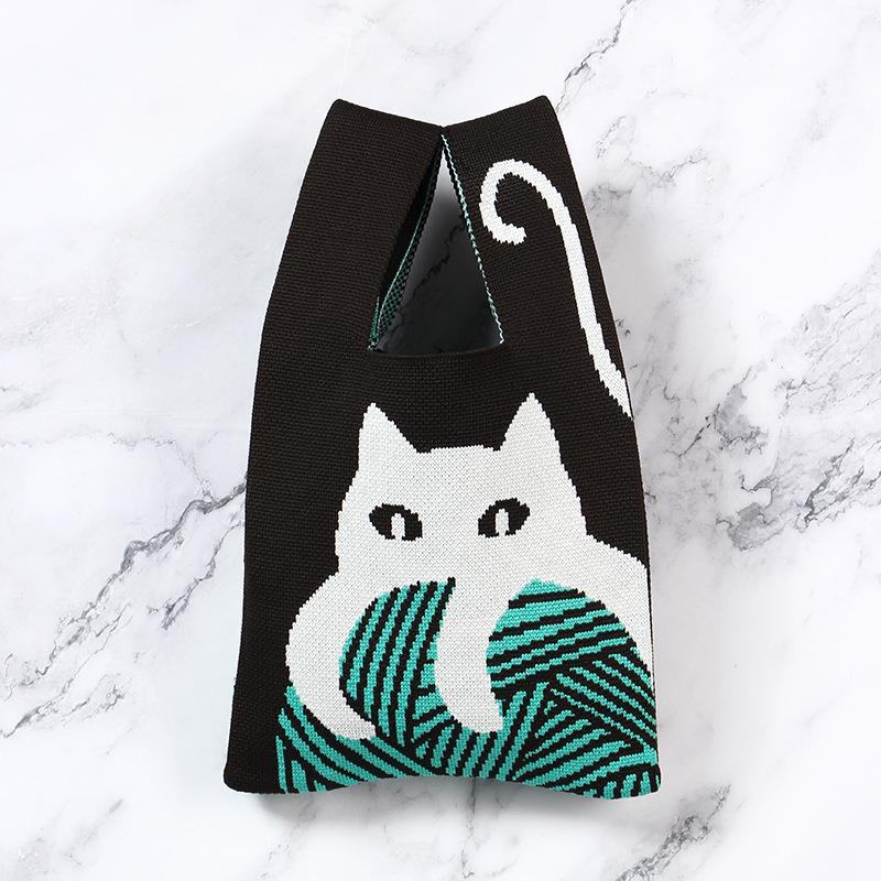 Women's Cute Cat Knitted Fashion Trendy Vest Handbags