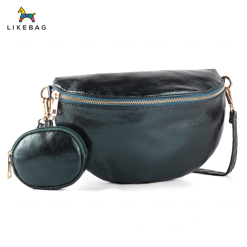 Trendy Innovative Women's Metal Leathern Shopping Women's Messenger Bag