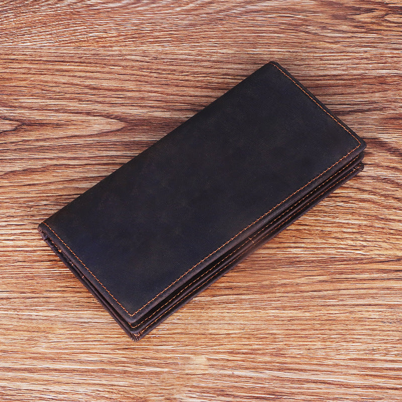 Men's Long Genuine Vintage Business Widened First Men's Wallets