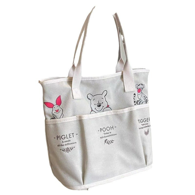 Retro Female Large Capacity Canvas Class Book Shoulder Bags