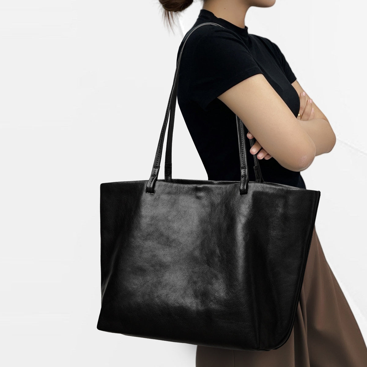Women's Capacity Lazy Loose Feeling Daily Commute Genuine Bags