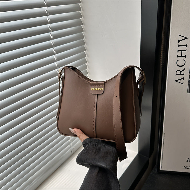 Women's Retro Textured Fashion Large Capacity Solid Color Women's Shoulder Bag
