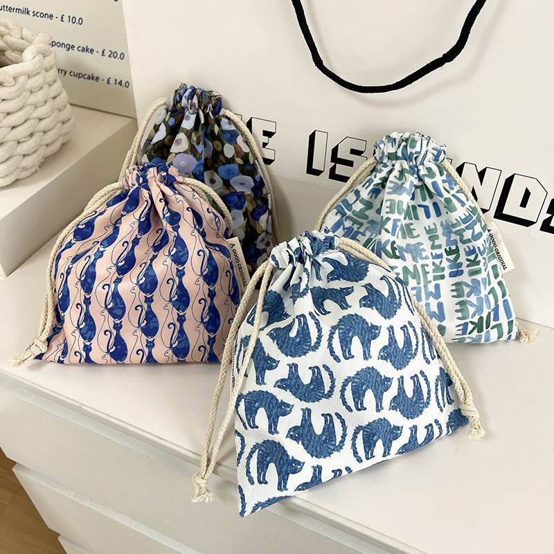 Storage Drawstring Portable Liner Toiletry Sanitary Napkin Makeup Bag
