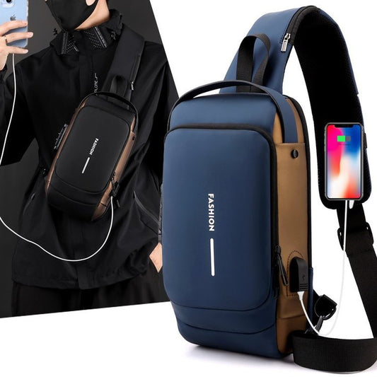 Men's Fashion New Charging Commuter Waterproof Men's Chest Bags