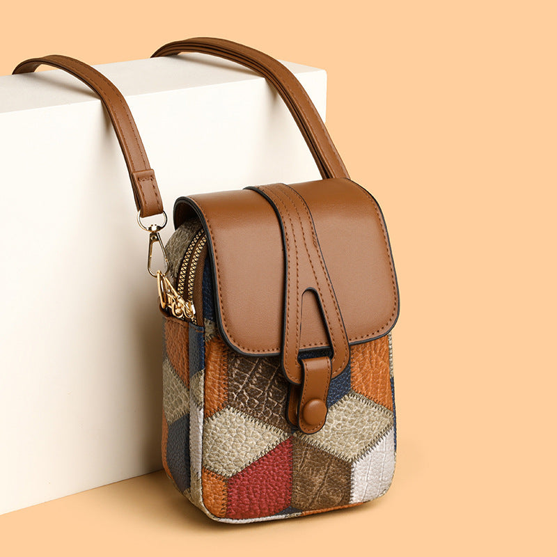 Women's Mobile Zipper Versatile Fashion Vertical Soft Leather Phone Bags