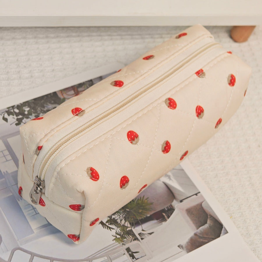 Wind Large Capacity Fabric Bow Printing Buggy Minority Simple Stationery Bags