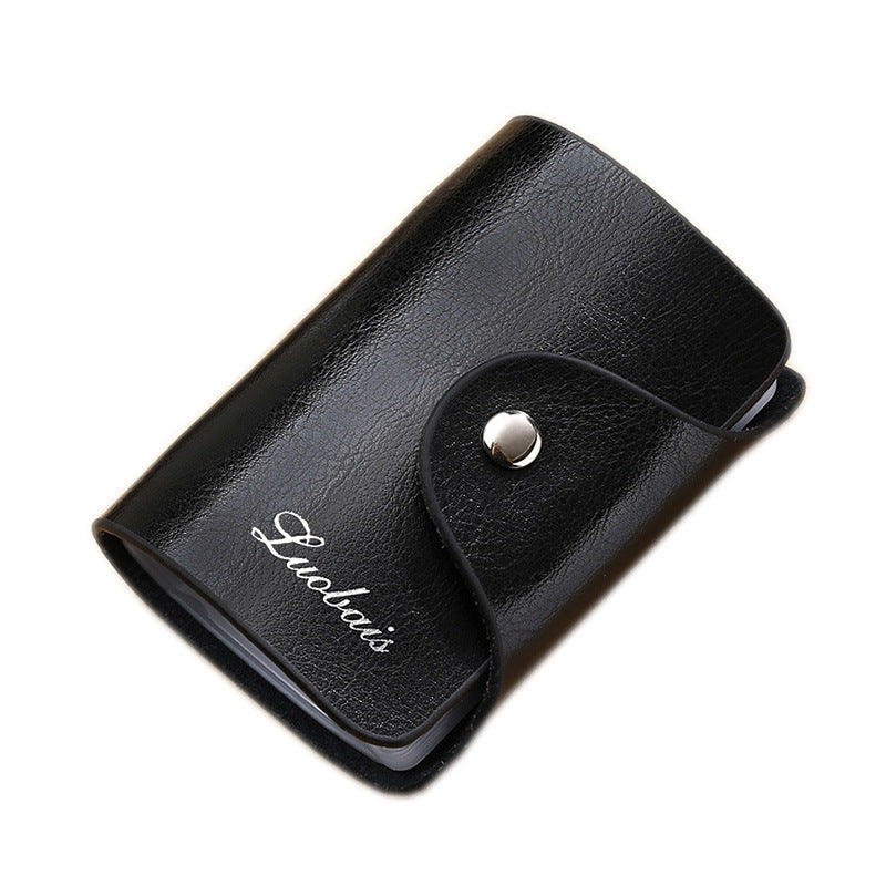 Women's & Men's & Cowhide Oil Wax Leather Bank Card Holder