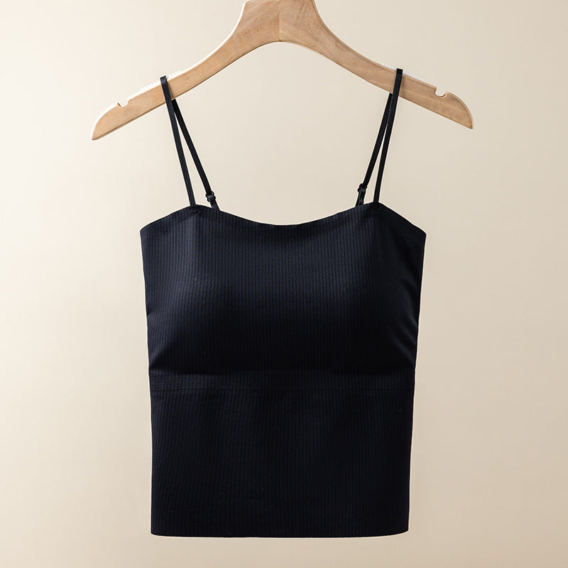 Women's Ice Back One-piece Cup Camisole Shirt Tanks Camis