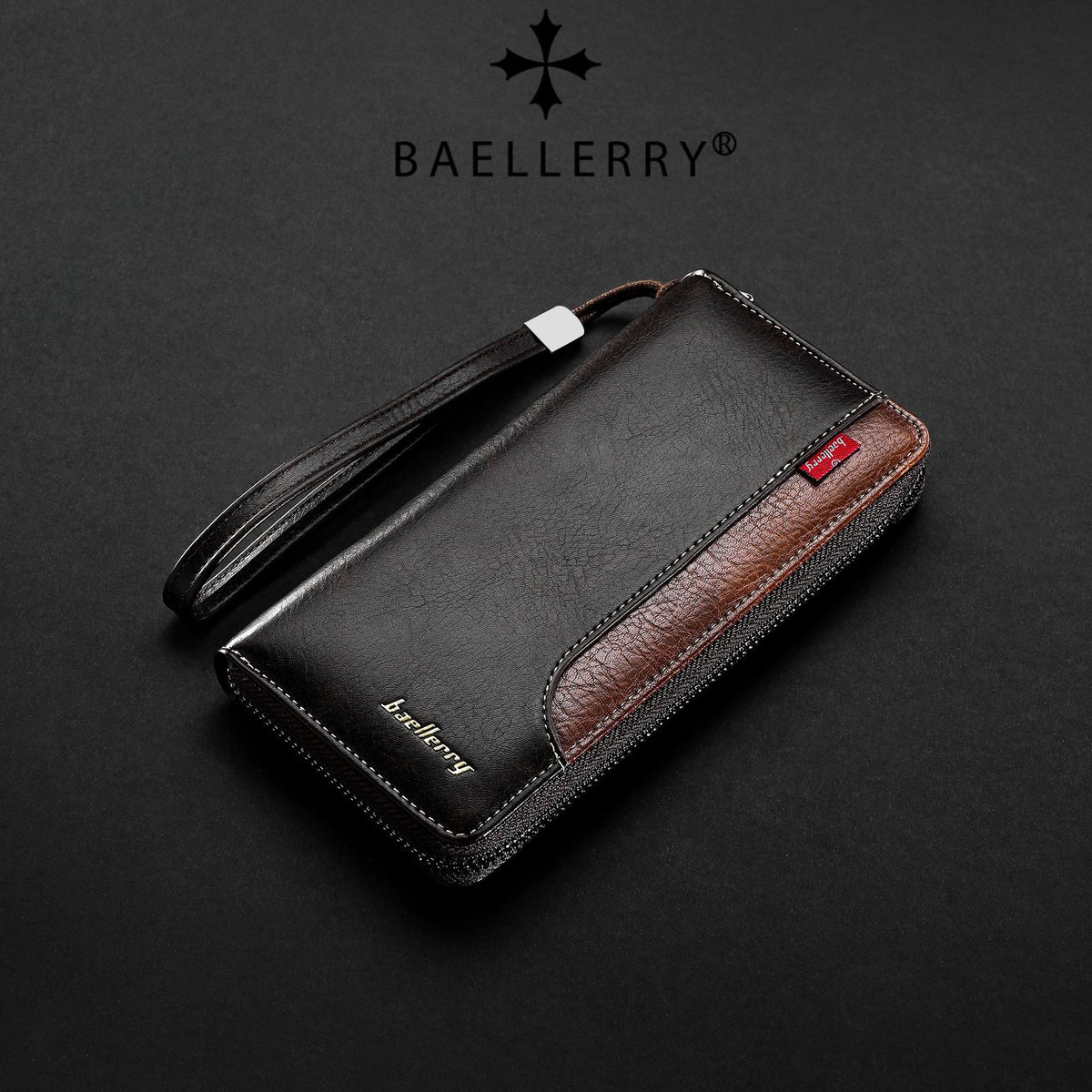 Men's Large Capacity Contrast Color Business Clutch Men's Wallet