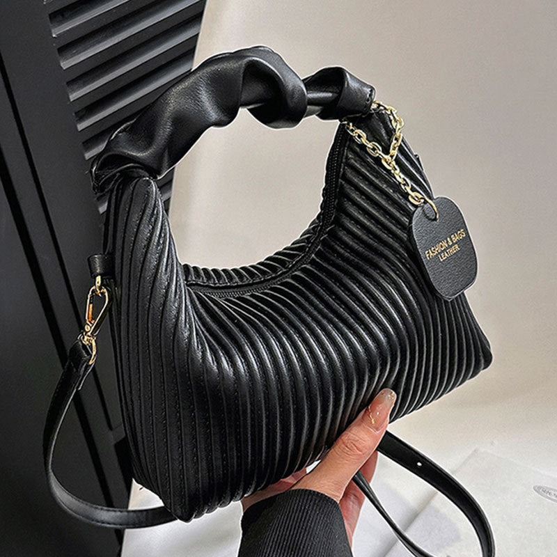 Women's Textured Vertical Striped Design Western Style Women's Shoulder Bag