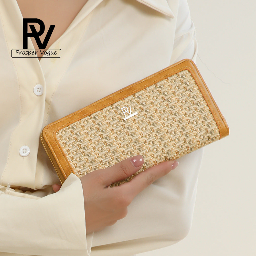Women's Stitching Multifunctional Clutch Fashion Large Capacity Ladies Wallet