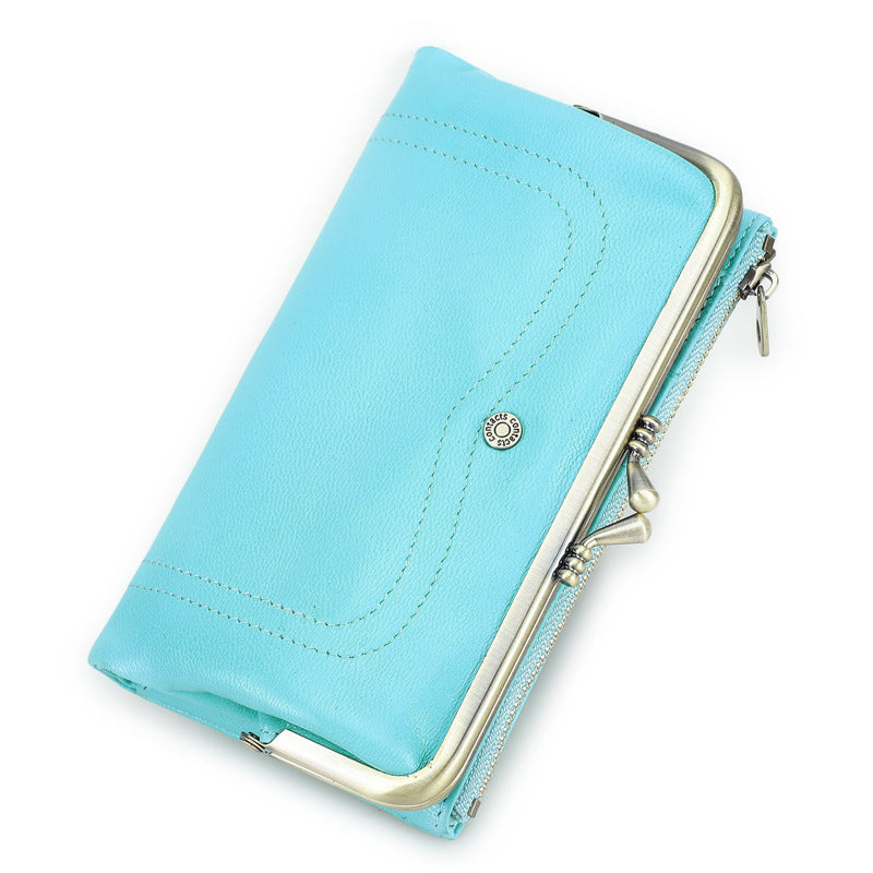 Women's Trend Iron Hinge Swiping Large Capacity Ladies Wallet