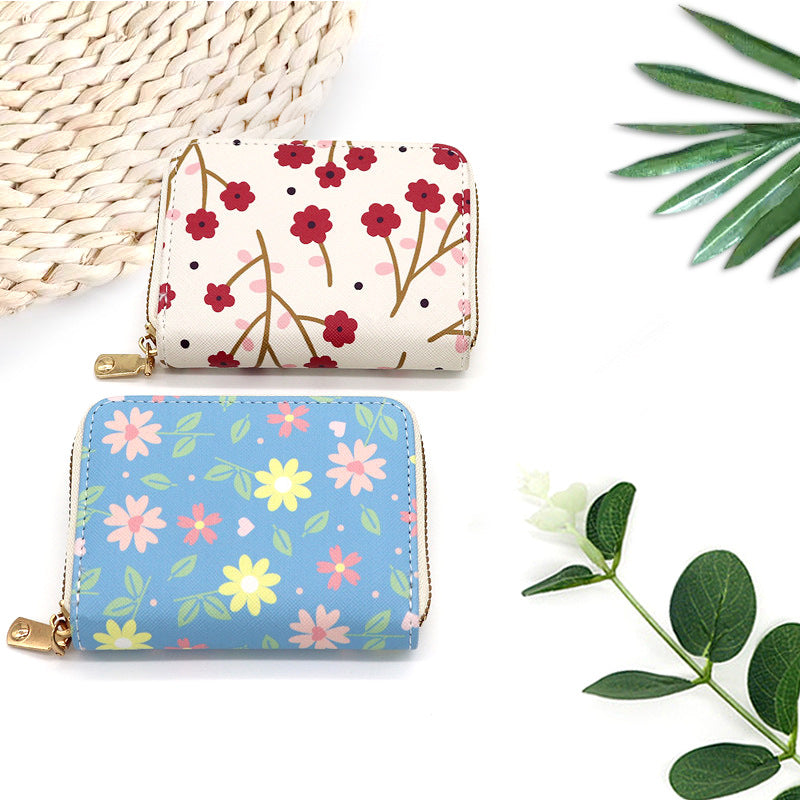 Women's Expanding Style Floral Clamp Simple Card Holder