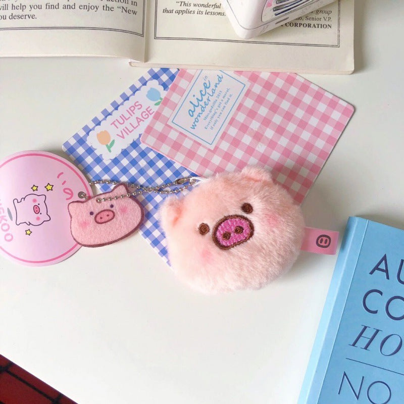 Mini Cute Pig Head Plush Heart Ladies Wallets