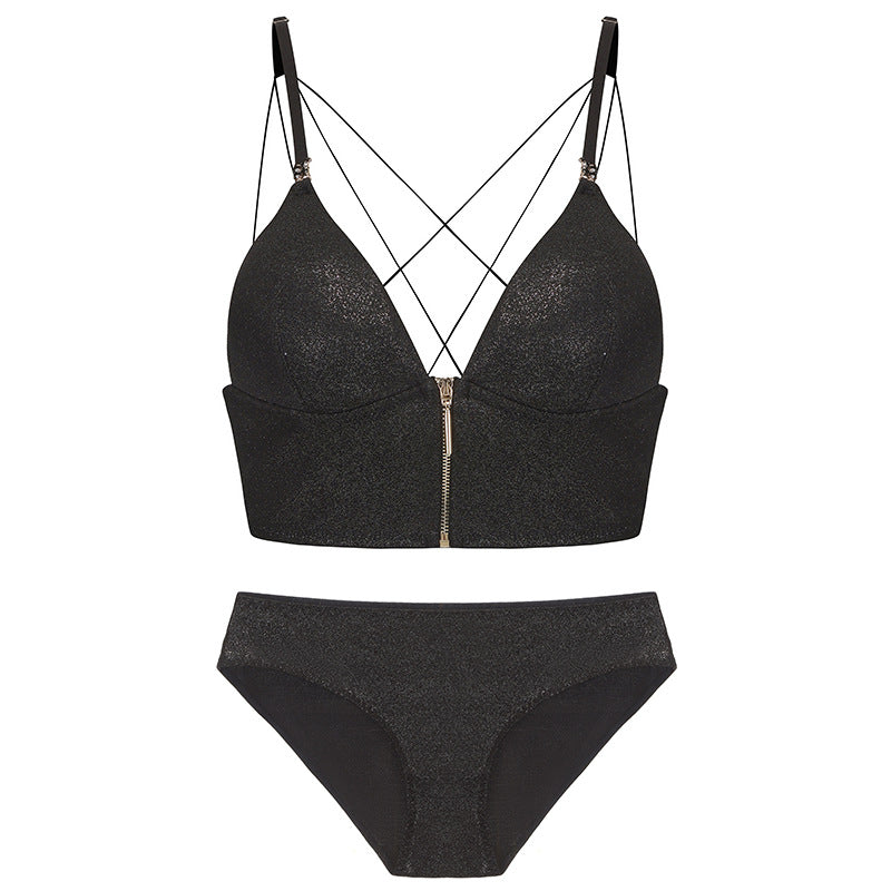 Women's Underwear Thin Spaghetti Strap Buckled Front Shaped Back Lingerie Sets
