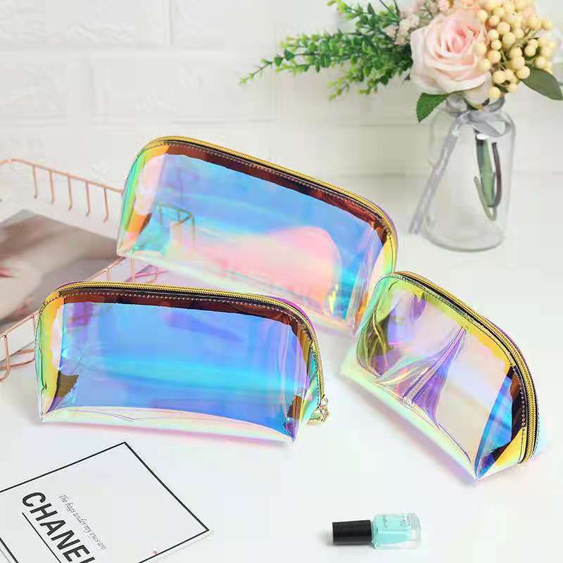 Magic Color Waterproof Transparent Portable Storage Cosmetic Bags