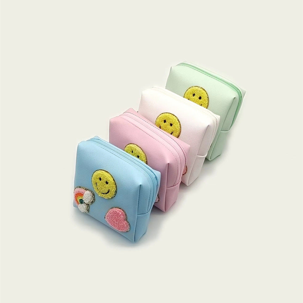 Women's Sanitary Napkin Towel Embroidery Letter Storage Toiletries Makeup Bag