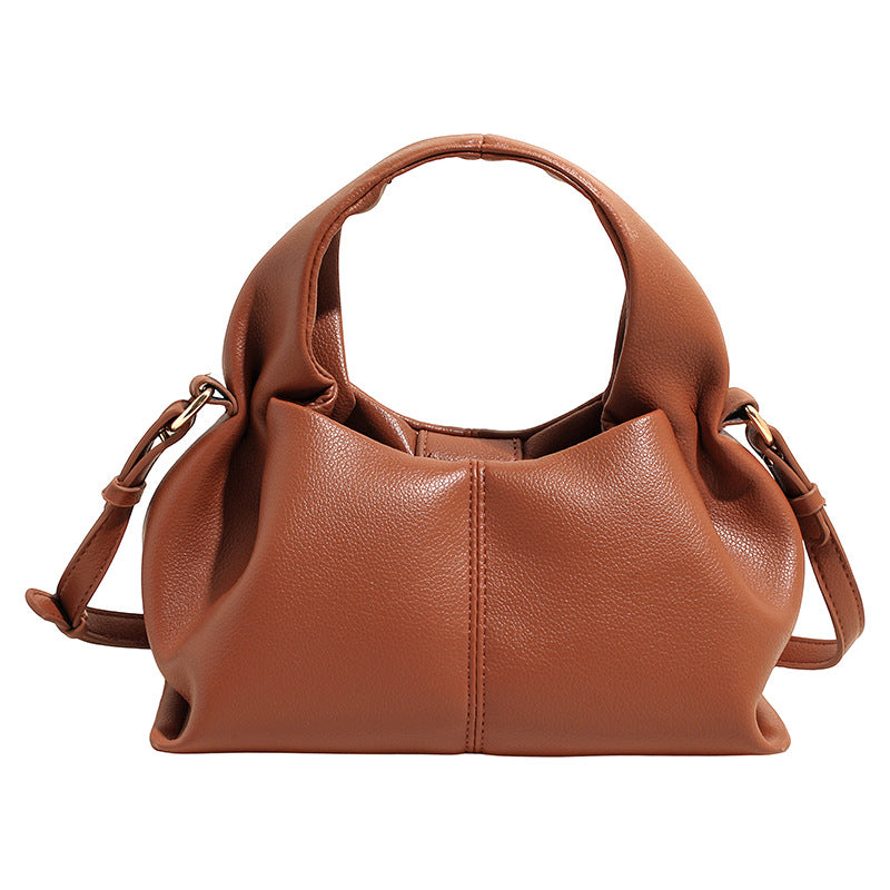 Women's French Niche Commute Simple Soft Leather Cloud Women's Shoulder Bag