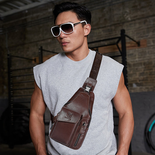 Men's First Layer Cowhide Genuine One Charging Retro Bags