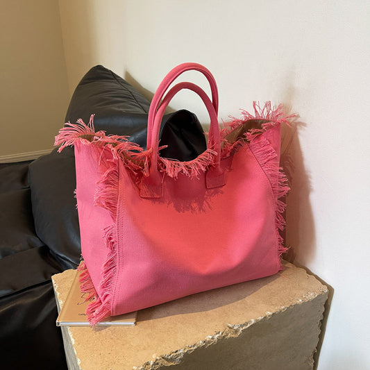 Large Capacity Design Tassel Advanced Texture Handbags