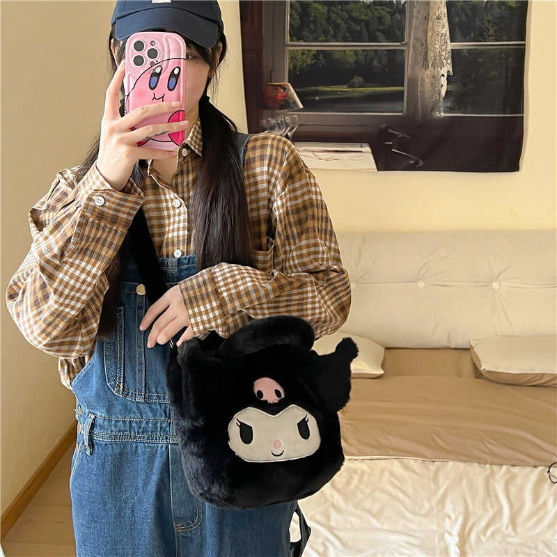 Cute Cartoon Bunny Plush Female Birthday Crossbody Bags