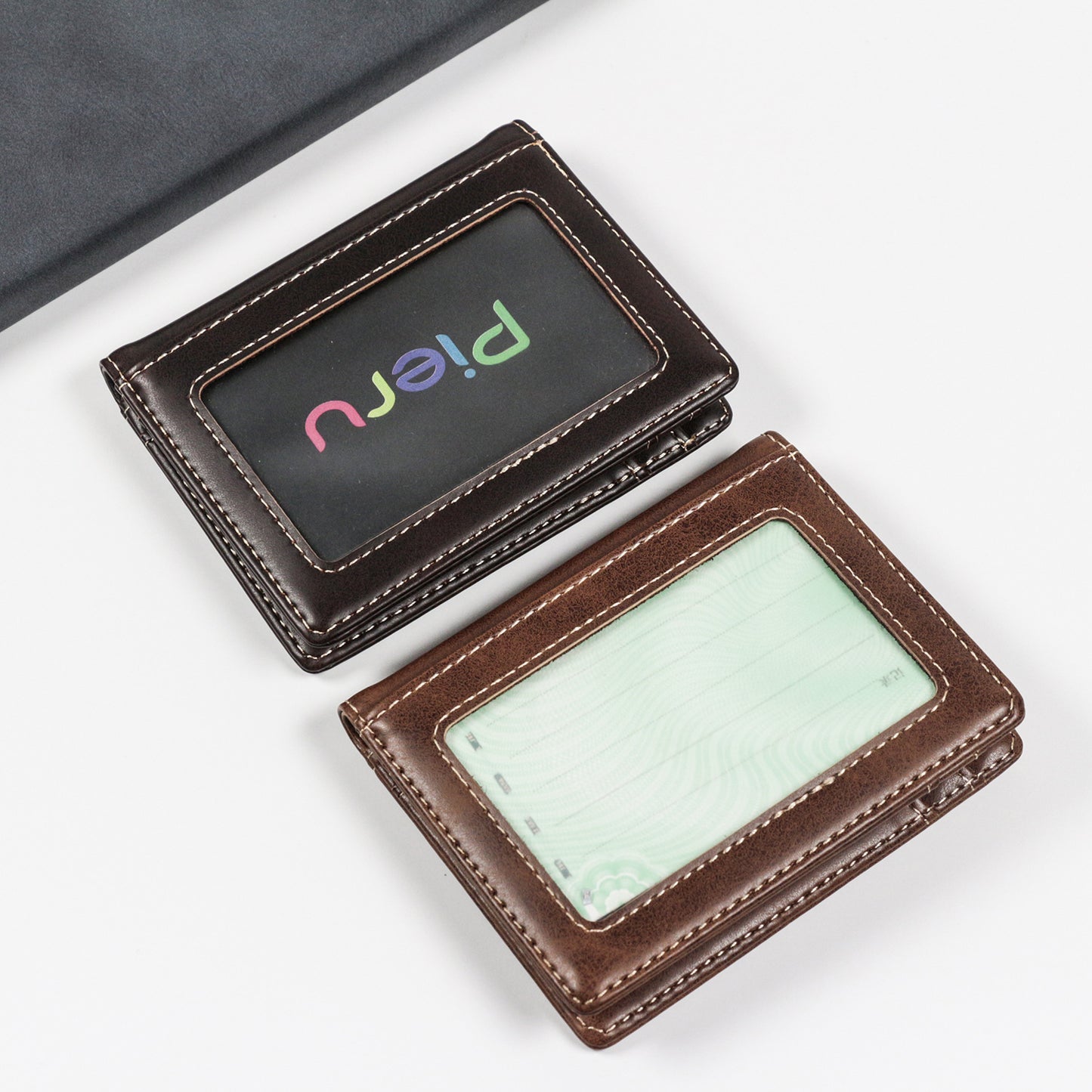 Crazy Horse Leather Large Capacity Protective Cover Card Holder