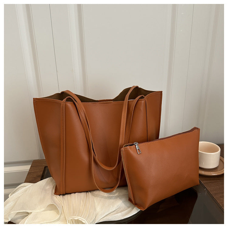 Women's Capacity Fashion Solid Color Graceful Commuter Women's Shoulder Bag