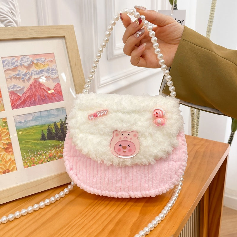 Finished Cat Hand-woven Homemade Material Plush Women's Messenger Bag