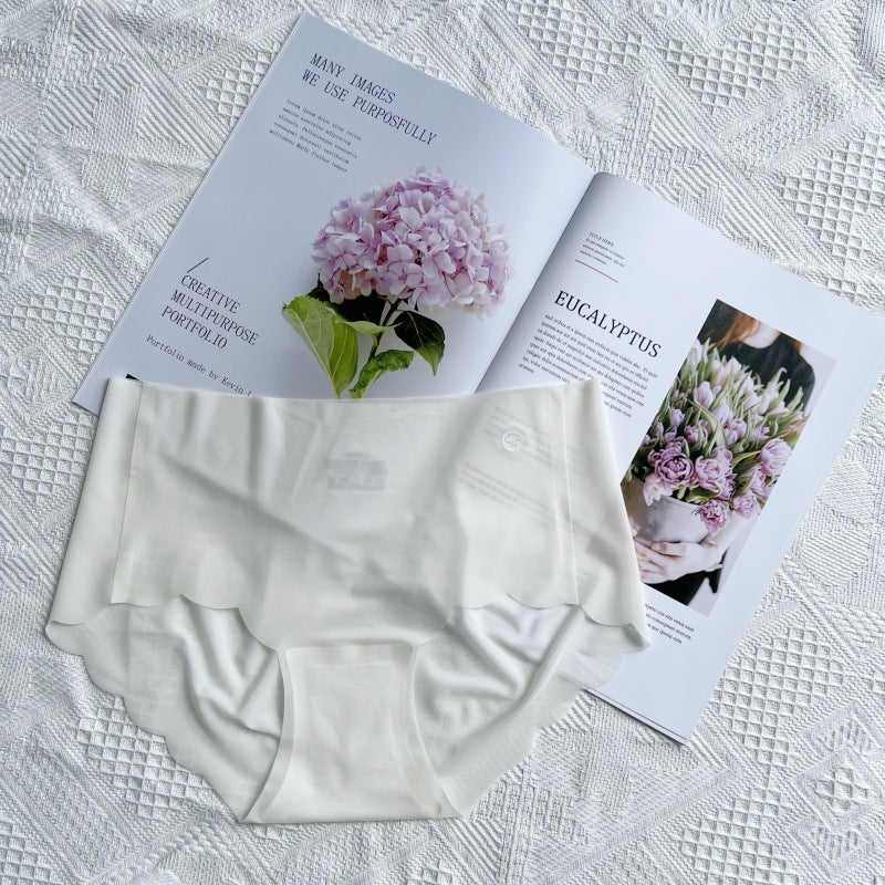 One-piece Ice Silk Underwear Ladies Mid Panties