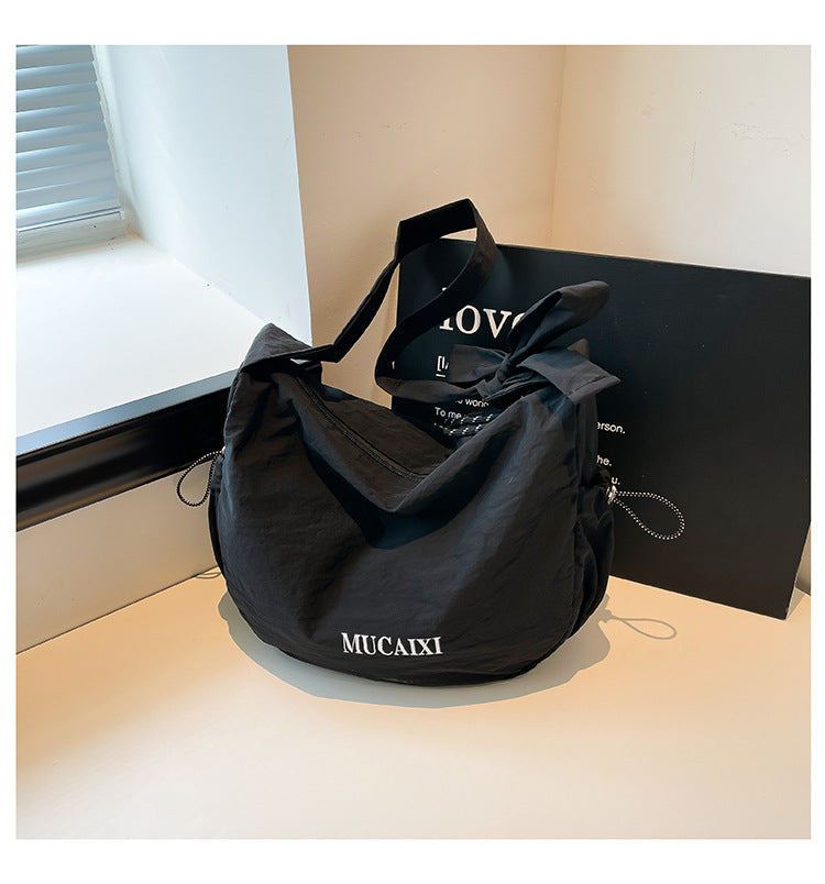 Women's Style Artistic Washed Cloth Fashion Dumpling Women's Messenger Bag