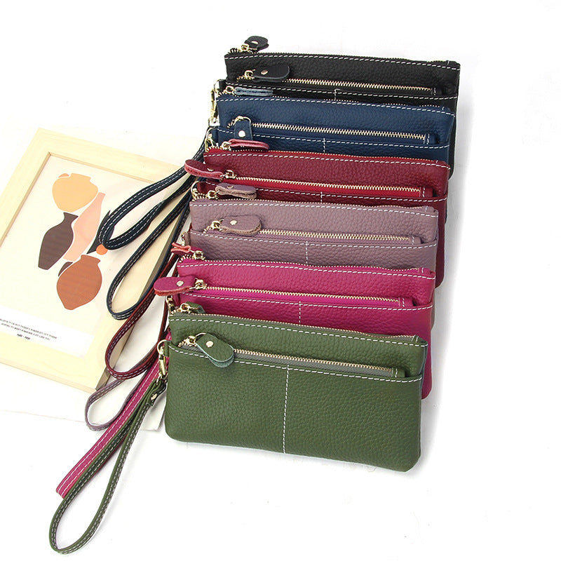 Women's Simple Long Fashion Genuine Leather Clutch Ladies Wallets