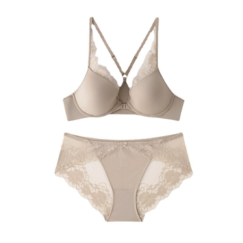 Women's Chest Push Up Front Button Underwear Ladies Lingerie Sets