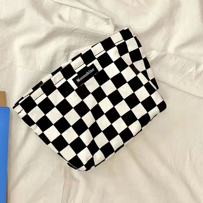 Design Black White Temperament Striped Retro Artistic Elegant Cosmetic Bags