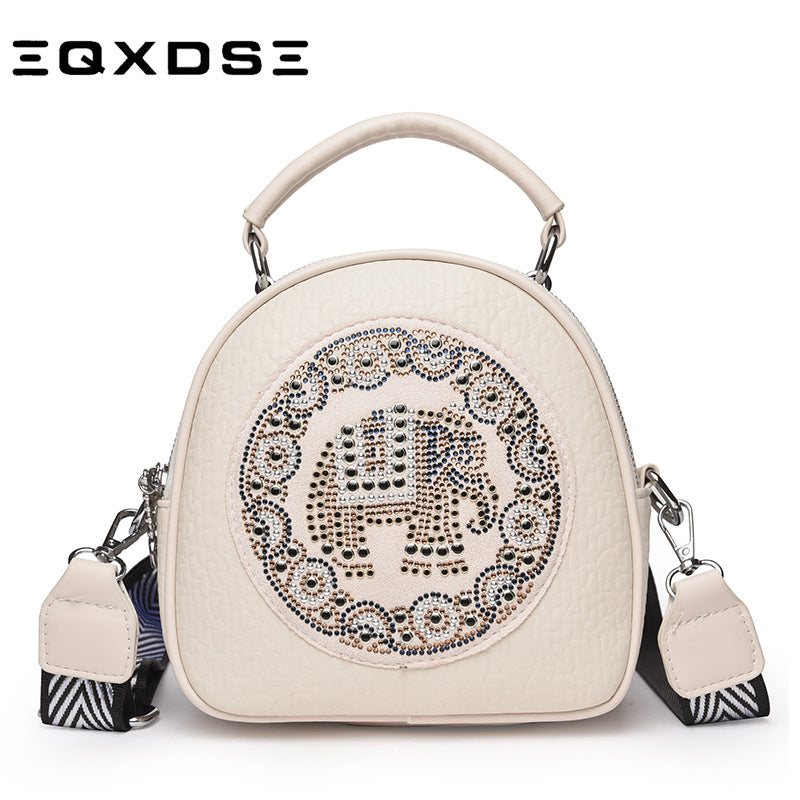 Women's Rivet Large Capacity Double Compartment Cross Body Handbags