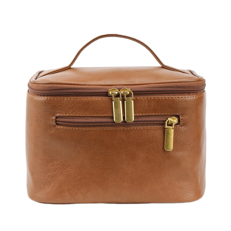 Comfortable Leather Cosmetics Storage Portable Toiletry Bags