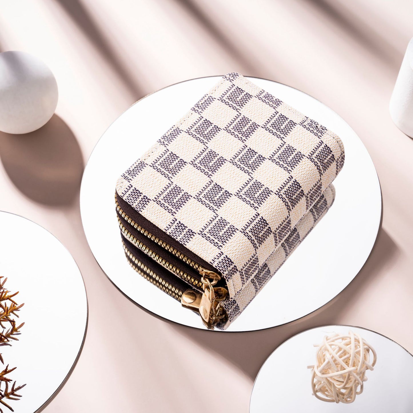 Women's Crocodile Pattern Organ Double Zipper Fashion Large Card Holder