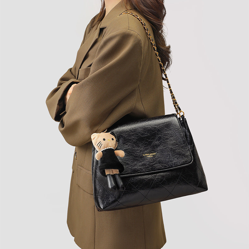 Women's Summer Genuine Leather Underarm Chain Bags