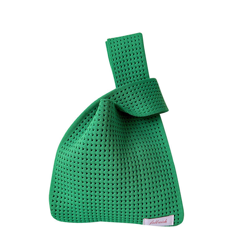 Solid Color Hollow Knitted Simple Versatile Handbags