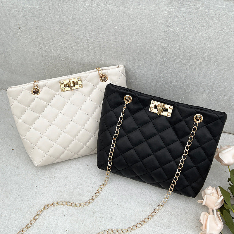Women's Fashion Trend Rhombus Metal Chain Women's Shoulder Bag