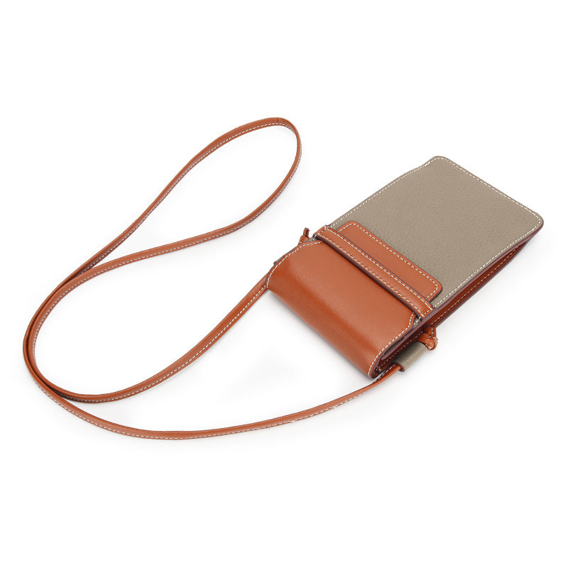 Genuine Leather Vertical First Layer Cattlehide Phone Bags