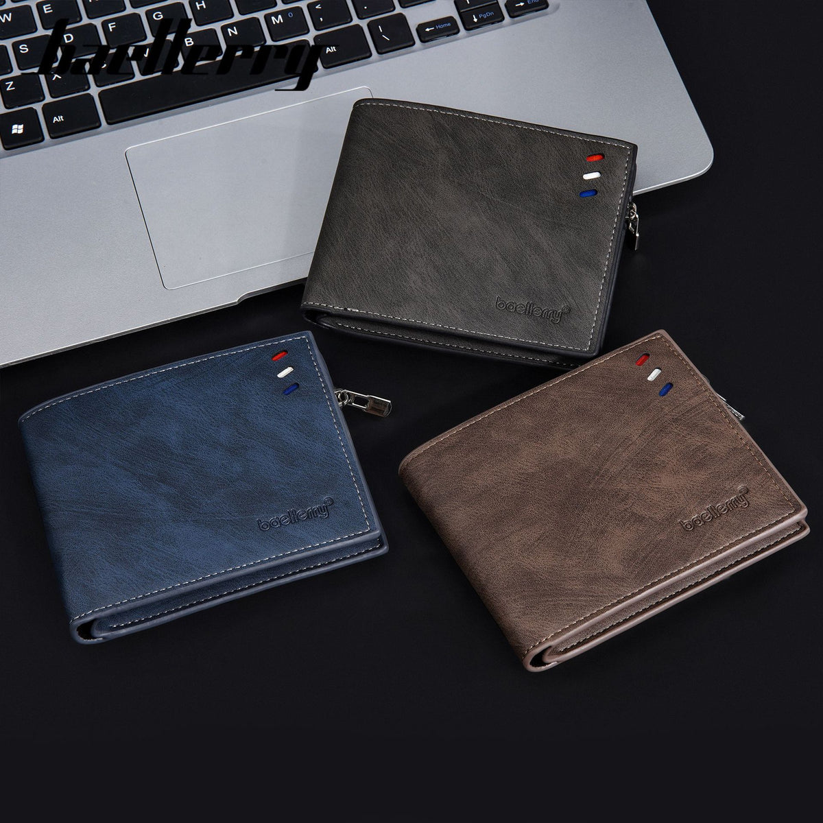 Men's Short Business Multiple Slots Zipper Horizontal Men's Wallet