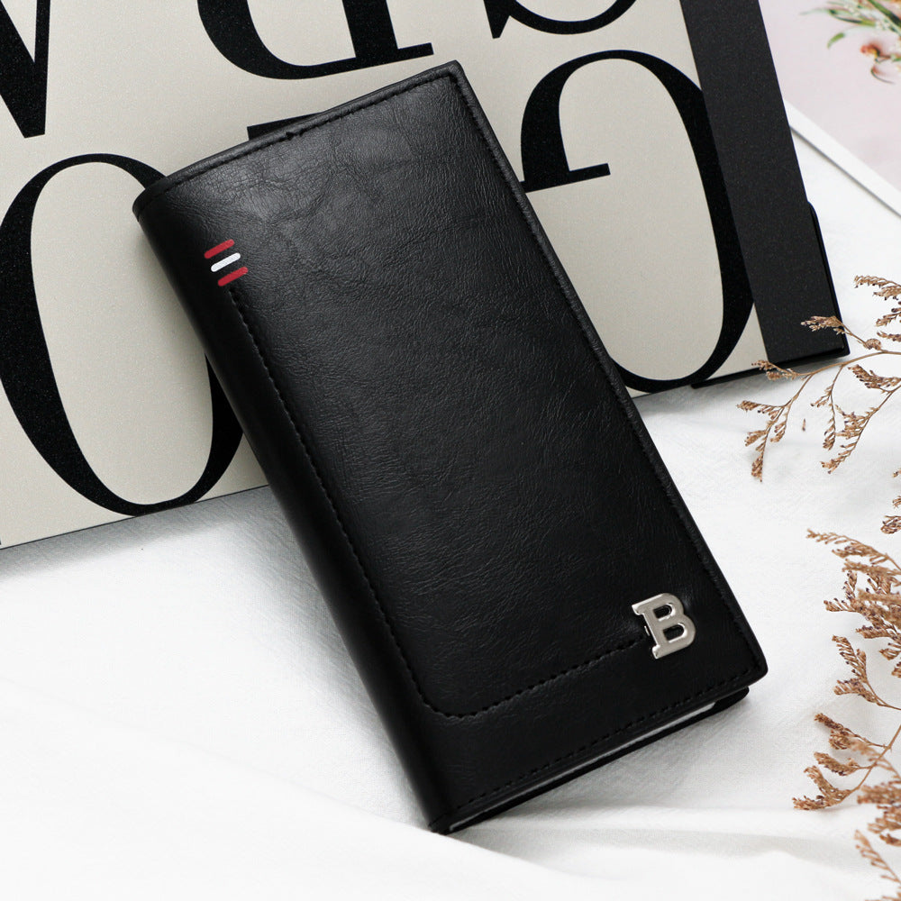 Women's & Men's Fashion Mid-length Three Fold Dollar Multi Slots Men's Wallet