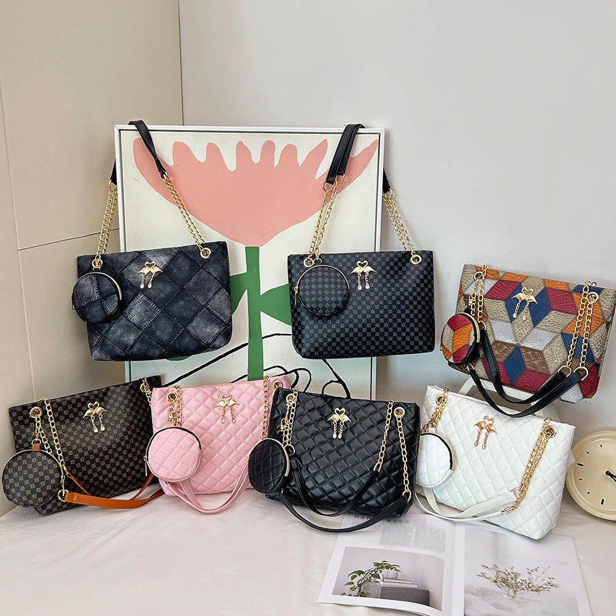 Women's Niche Advanced Texture Two-piece Rhombus Quilted Women's Shoulder Bag