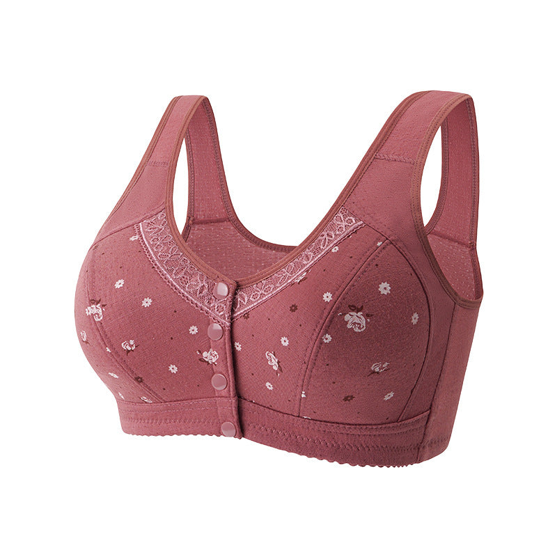 Women's Wireless Front Button Underwear Soft Cotton Everyday Bras